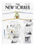 The New Yorker Cover - January 19, 1981 Premium Giclee Print by Saul Steinberg