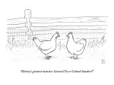 "History's greatest monster: General Tso or Colonel Sanders?" - New Yorker Cartoon Premium Giclee Print by Paul Noth