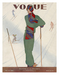 Vogue Cover - December 1928 Premium Giclee Print by Jean Pagès