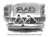"It's good to get hammered by something other than the economy." - New Yorker Cartoon Premium Giclee Print by Frank Cotham