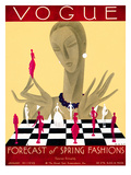 Vogue Cover - January 1929 Premium Giclee Print by William Bolin