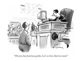 "The jury has found you guilty. Let's see how America voted." - New Yorker Cartoon Premium Giclee Print by Mike Twohy