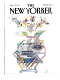 The New Yorker Cover - January 12, 1987 Premium Giclee Print by Saul Steinberg
