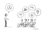 Thinking PEACE - Cartoon Premium Giclee Print by Liza Donnelly