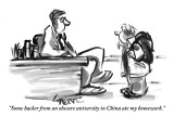 "Some hacker from an obscure university in China ate my homework." - New Yorker Cartoon Premium Giclee Print by Lee Lorenz