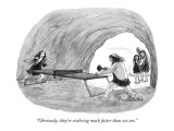 "Obviously, they're evolving much faster than we are." - New Yorker Cartoon Premium Giclee Print by Mort Gerberg