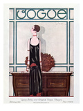 Vogue Cover - February 1925 Premium Giclee Print by Georges Lepape