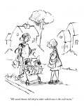 "We won't know till they're older which one is the evil twin." - New Yorker Cartoon Premium Giclee Print by Sidney Harris
