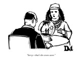 "Sorry—that's the screen saver." - New Yorker Cartoon Premium Giclee Print by Drew Dernavich