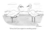 "Oh my God! I just stepped on something squishy." - New Yorker Cartoon Premium Giclee Print by Leo Cullum