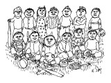 Group of kids with sports equipment. - New Yorker Cartoon Premium Giclee Print by William Steig