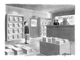 Bookstore clerk, responsible for choosing the staff picks, appears somewha… - New Yorker Cartoon Premium Giclee Print by Harry Bliss