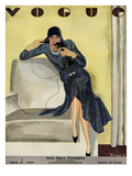 Vogue Cover - April 1929 Premium Giclee Print by Pierre Mourgue