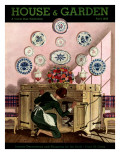 House & Garden Cover - April 1935 Premium Giclee Print by Pierre Brissaud