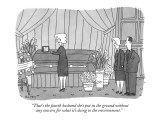 "That's the fourth husband she's put in the ground without any concern for…" - New Yorker Cartoon Premium Giclee Print by Peter C. Vey