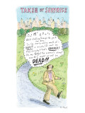 "Taken By Surprise." While strolling through the park, a man realizes it i…" - New Yorker Cartoon Premium Giclee Print by Roz Chast