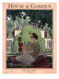 House & Garden Cover - July 1928 Premium Giclee Print by Pierre Brissaud