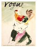 Vogue Cover - March 1938 Premium Giclee Print by Carl "Eric" Erickson
