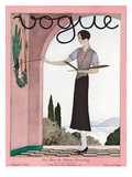Vogue Cover - August 1929 Premium Giclee Print by André E. Marty