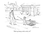 "Poke my bunny with a stick, sir?" - New Yorker Cartoon Premium Giclee Print by Nick Downes