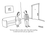 "Let's go to that new place where they club something to death and cook it…" - New Yorker Cartoon Premium Giclee Print by Peter Mueller