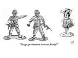 "Sarge, permission to move freely?" - New Yorker Cartoon Premium Giclee Print by Bob Eckstein