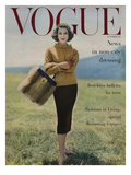 Vogue Cover - October 1956 Premium Giclee Print by Karen Radkai