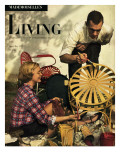 Living for Young Homemakers Cover - April 1949 Premium Giclee Print by Herman Landshoff