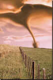 Tornado On Field Stretched Canvas Print
