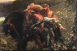 La Belle Dame Sans Merci Reproduction transférée sur toile : par Frank Bernard Dicksee