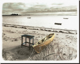 Bateau Sur Plage Stretched Canvas Print by Jean Onesti