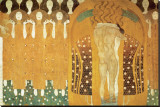 Here's a Kiss to the Whole World, Beethoven Frieze (detail), 1902 Reproduction transférée sur toile : par Gustav Klimt