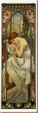 Night Stretched Canvas Print by Alphonse Mucha