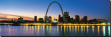 St. Louis Arch and Skyline at Night Stretched Canvas Print