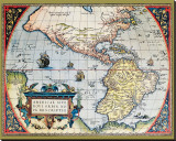 Map of North America I Reproducción en lienzo de la lámina Map of North America I Reproducción en lienzo de la lámina
