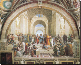 École d'Athènes Reproduction transférée sur toile : par Raphael 