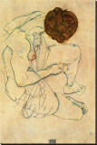 Sketch of a Nude Woman Reproduction transférée sur toile : par Egon Schiele