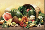 Fruits and Vegetables Stretched Canvas Print