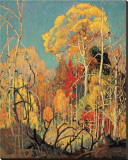 Autumn in Orillia Stretched Canvas Print by Franklin Carmichael