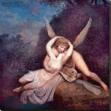 Cupid and Psyche Reproduction transférée sur toile : par Antonio Canova