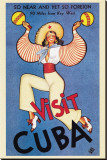 Visite Cuba Reproducción en lienzo de la lámina Visite Cuba Reproducción en lienzo de la lámina