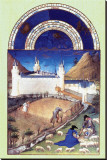 Les Riches Heures du Duc de Berry, Juillet Reproducción en lienzo de la lámina