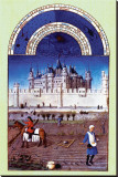 Les Riches Heures du Duc de Berry, Octobre Reproducción en lienzo de la lámina