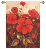 Garden Red Poppies Wall Tapestry