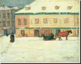 Winter Scene Stretched Canvas Print by James Wilson Morrice