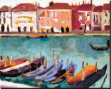 Gondoles a Venise Reproducción en lienzo de la lámina por James Wilson Morrice