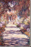 Le Jardin a Giverny Stretched Canvas Print by Claude Monet