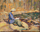 My Wife, Sackville River Reproducción en lienzo de la lámina por Arthur Lismer