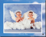 Heavenly Kids, Two Angels Reproducción en lienzo de la lámina por Tom Arma