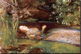 Ophélie Reproduction transférée sur toile : par J.e. Millais